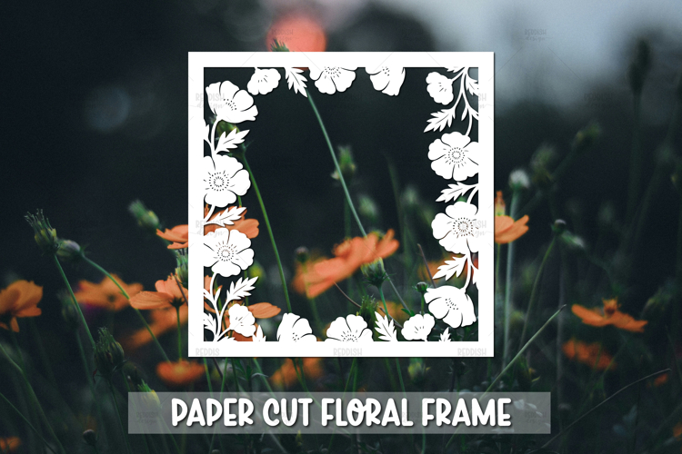 Paper cut Floral Frame SVG Cricut,Silhouette Craft