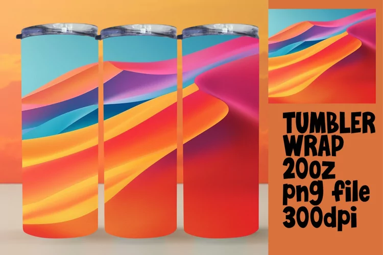 Colorful Gradient Tumbler Wrap for Creative 20oz