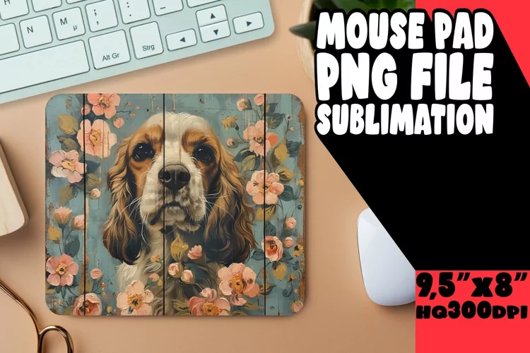 Puppy Love Woodgrain Mouse Mat
