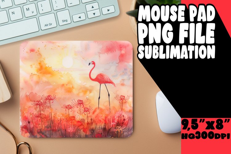 Flamingo Frenzy Sublimation Mouse Pads example image 1