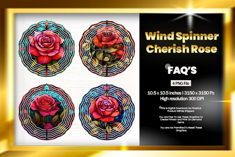 Cherish Rose Wind Spinner Sublimation - 04 Variations example image 1