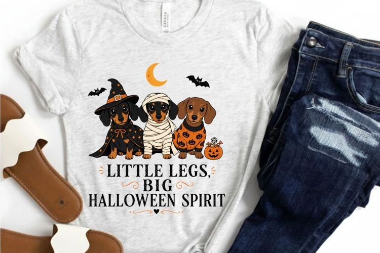 Little Legs Big Halloween Spirit PNG Sublimation Design