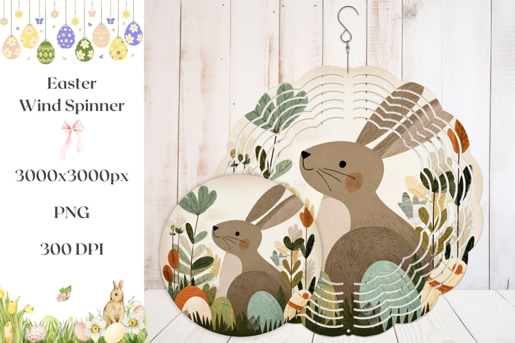 Cartoon Easter Bunny Wind Spinner, Easter Wind Spinner