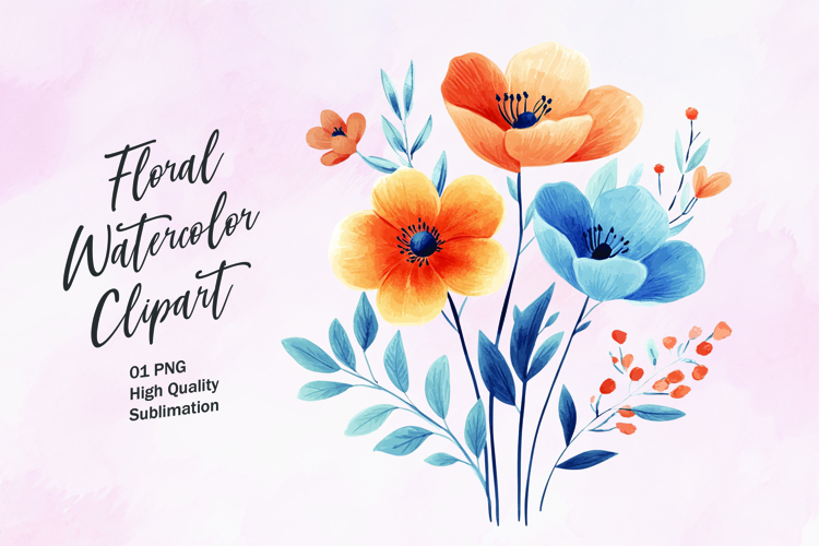 Watercolor Flowers Image 7