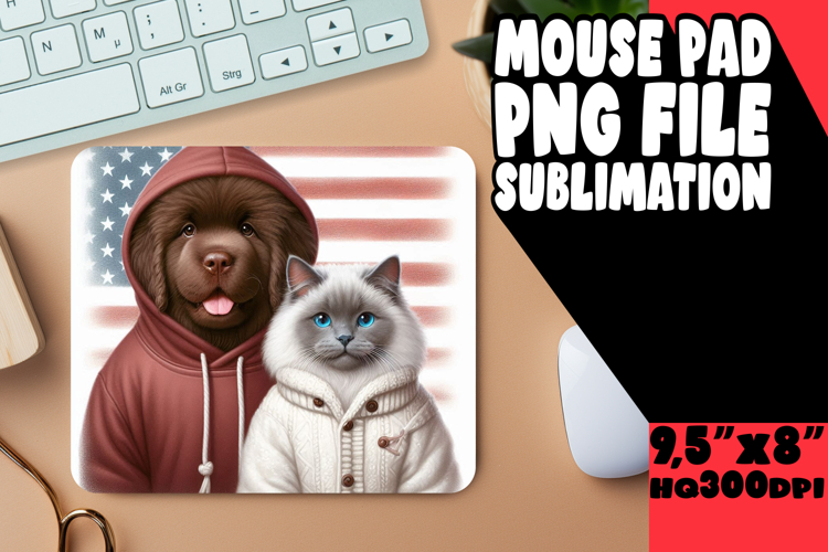 UNIQUE DESK MAT PLAYFUL MAGIC, Dog and cat