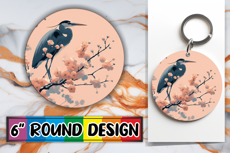 Sweet Keychain Round Design PNG, Birds