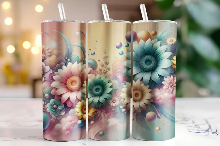 Flowers Tumbler Wrap | Sublimation | Tumblers