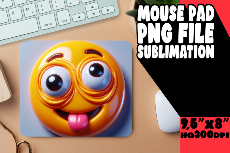 Blissful Mouse Pad Design Ideas, 3D Emoji