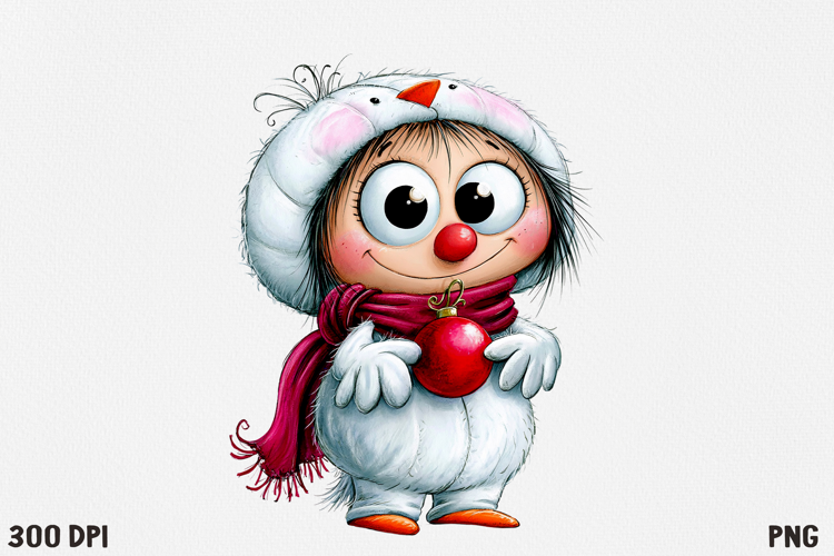 Whimsical Christmas Character Clipart PNG, Cute Holiday