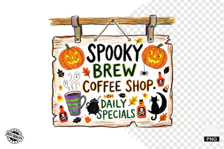 Halloween Coffee Signs PNG