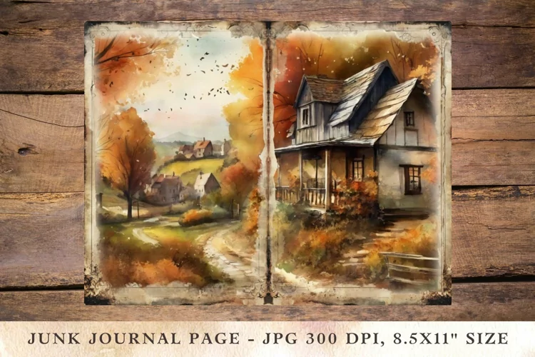 Printable Junk Journal Pages fall autumn 16