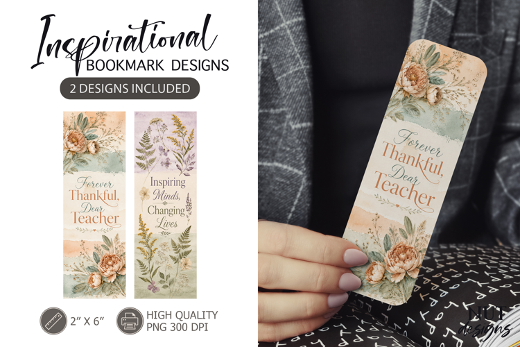 Teacher appreciation Thank You Floral Teacher Bookmarks