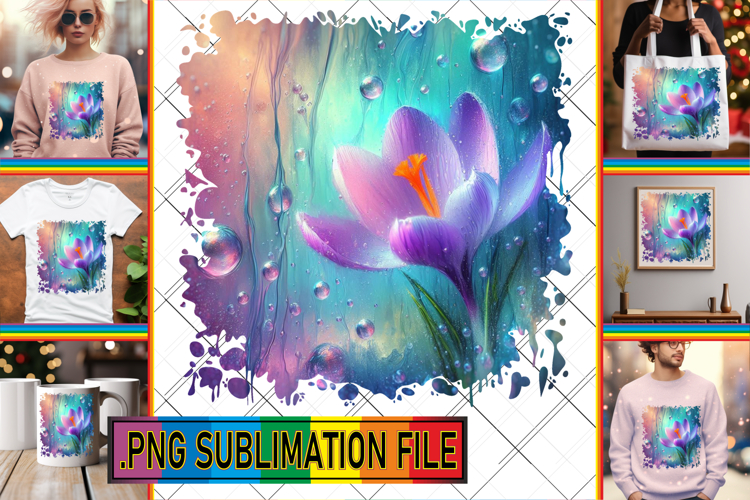 Dazzling Tote Bag Designs PNG, 3D Flower example image 1