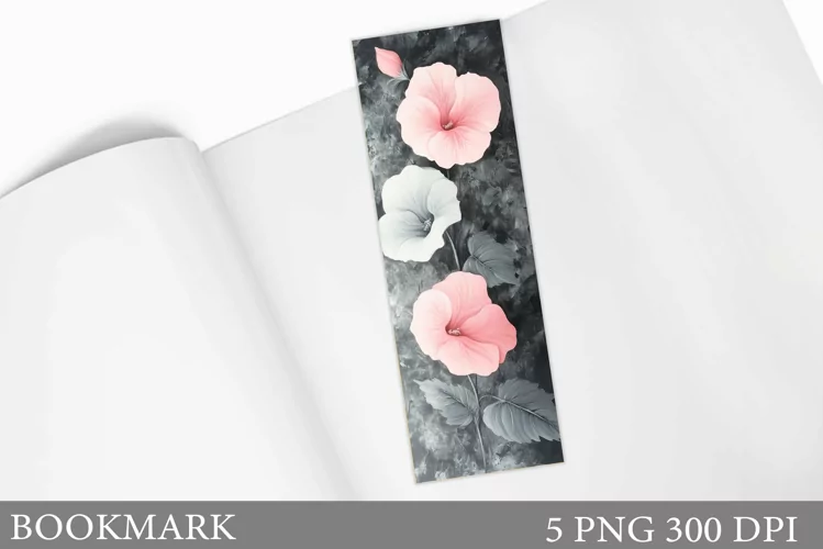 Floral Bookmark Design. Flowers Bookmark Sublimation