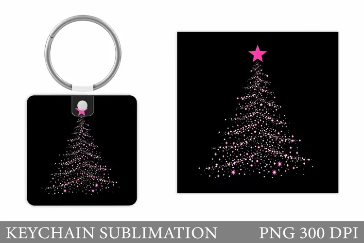 Christmas Tree Keychain. Christmas Keychain Sublimation
