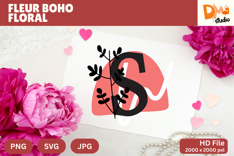 Boho Floral Svg Image 9