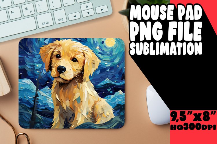 Colorful Dog Painting Mouse Pad for PNG