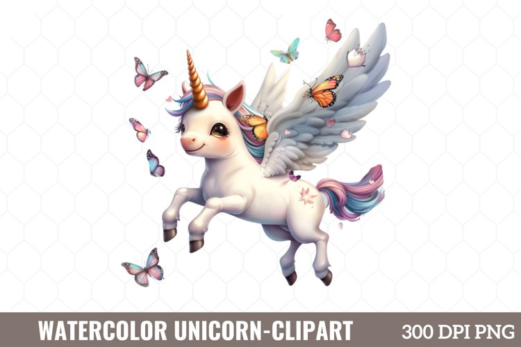 Watercolor Unicorn Clipart, Watercolor Clipart