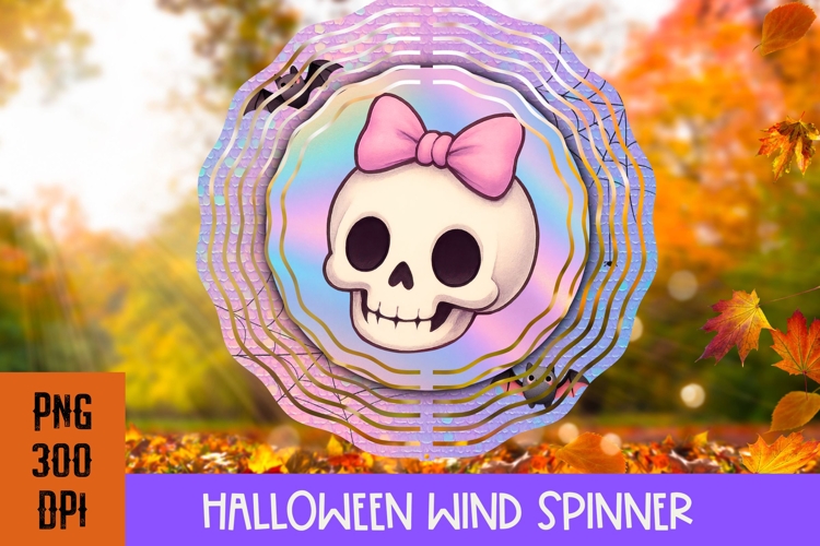 Cute Halloween Wind Spinner PNG, Iridescent Halloween PNG