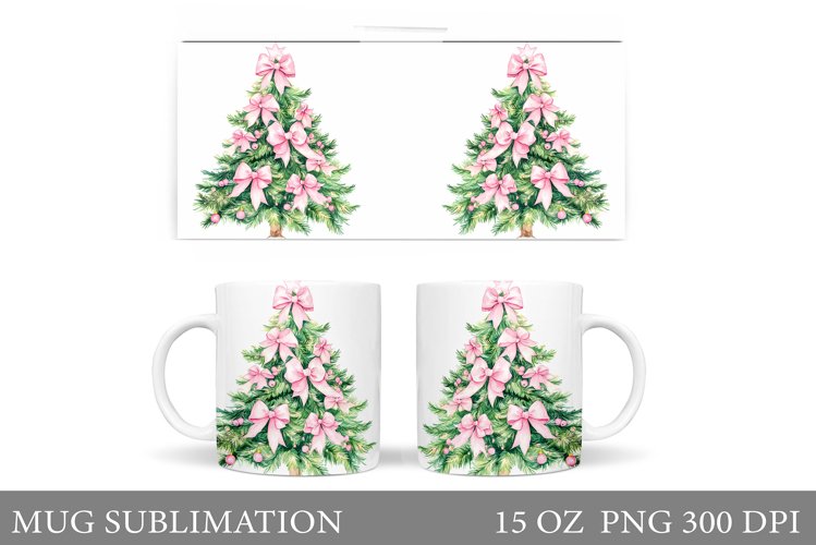 Christmas Tree Mug Sublimation. Christmas Tree Mug Design example image 1