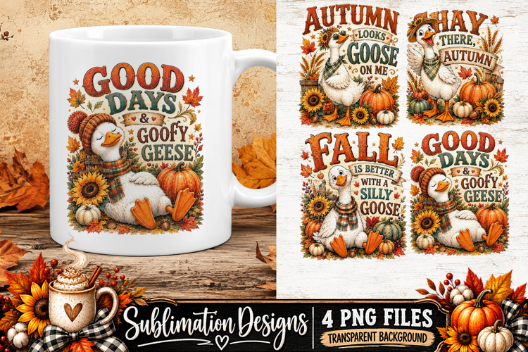 Funny Autumn Goose Fall Sublimation PNG