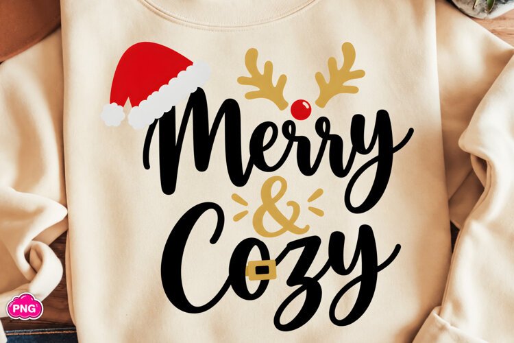 Merry and Bright PNG, Christmas Bow PNG, Funny Christmas PNG example image 1