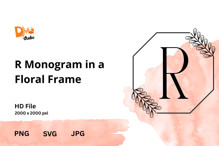 Monogram in a Floral Frame