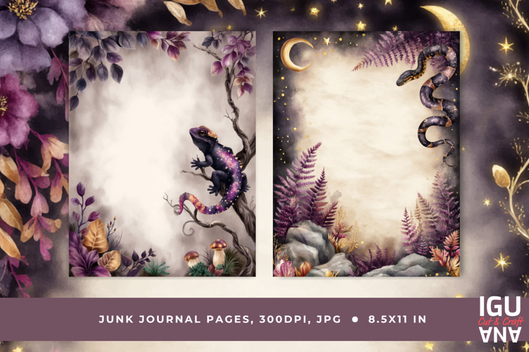 Mystical Night Forest Junk Journal Pages | Stationery pages