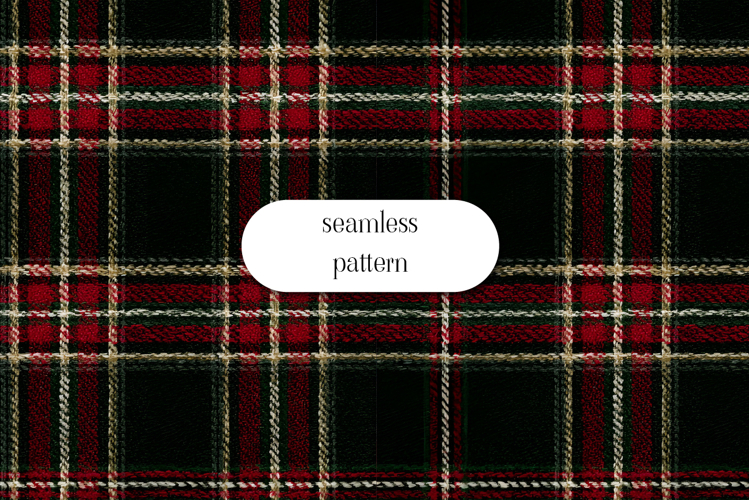 Black Red Tartan Seamless Pattern Digital Paper Plaid