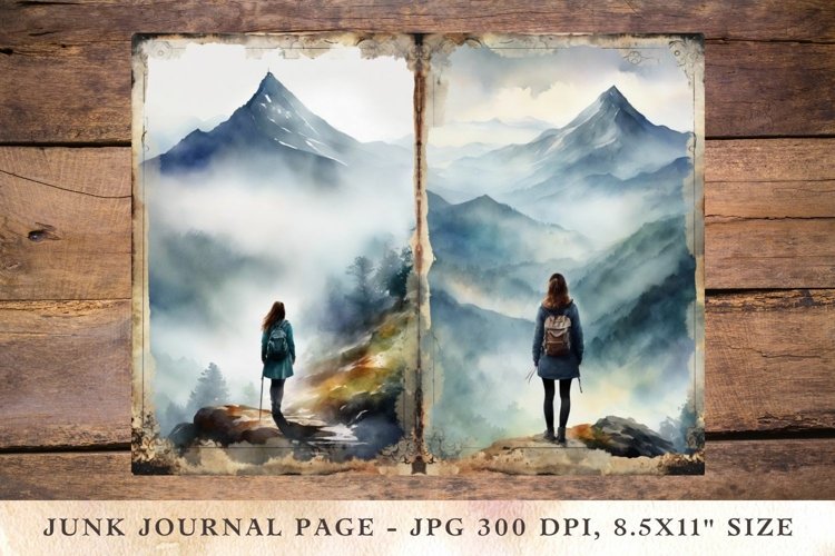 Printable Junk Journal Pages travel wanderlust girl 4 example image 1