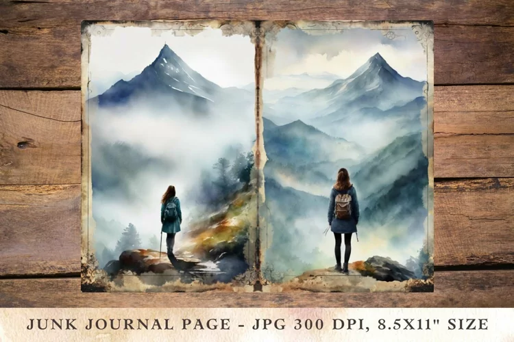 Printable Junk Journal Pages travel wanderlust girl 4