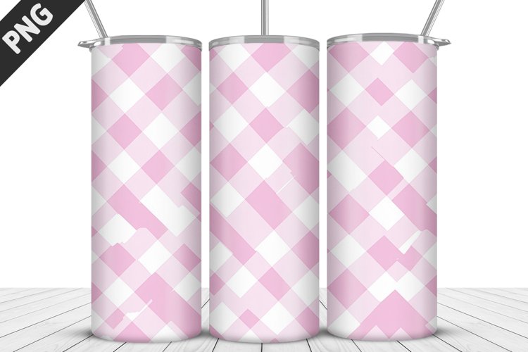 Plaid Tartan Valentine's Day Tumbler Design | Valentin example image 1