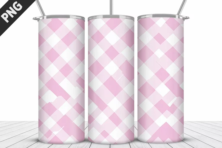 Plaid Tartan Valentine's Day Tumbler Design | Valentin