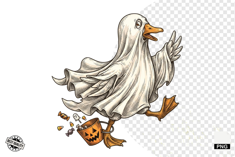 Halloween Ghost Goose PNG