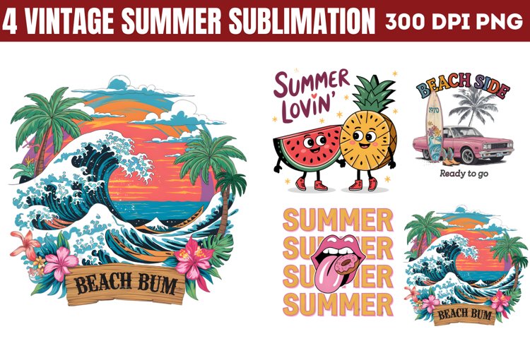 Vintage Summer Sublimation PNG