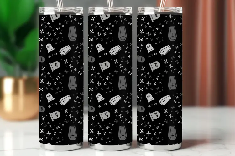 Halloween Tumbler Wrap Seamless Pattern