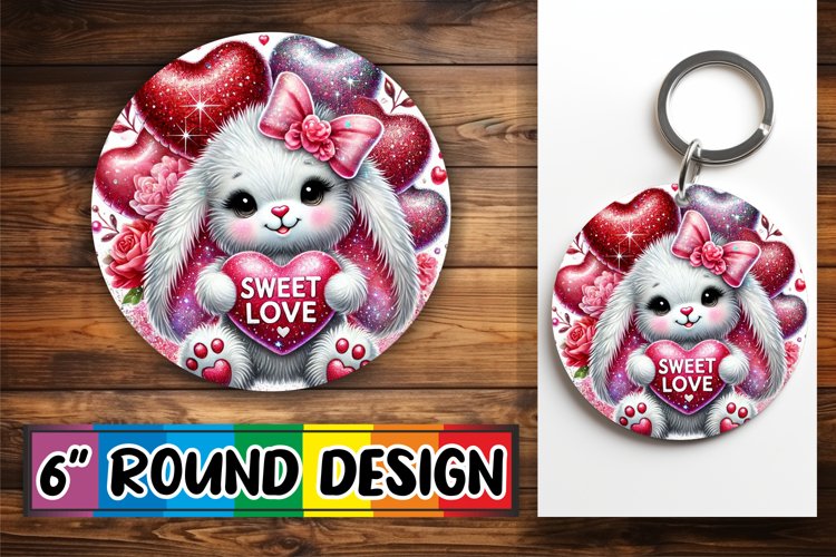 Bright Round Coasters Design PNG, Valentines