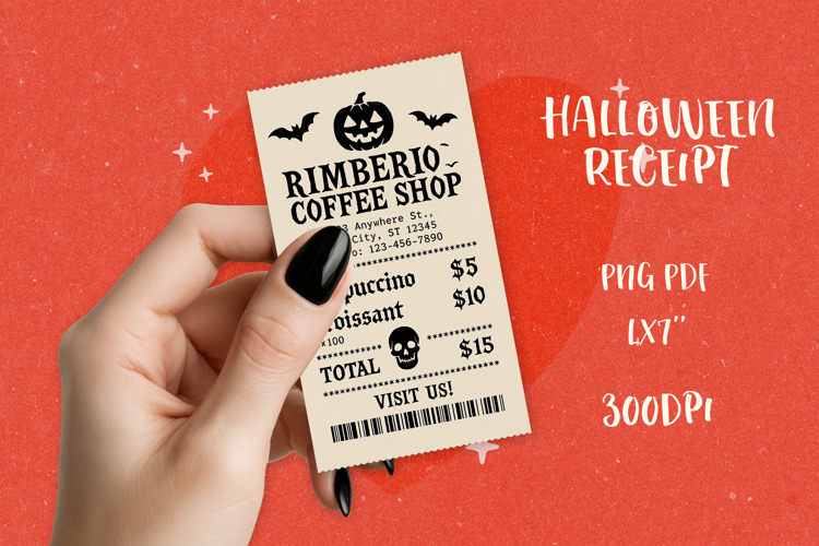 Spooky Halloween Receipt PNG|Funny Printable & Sublimation