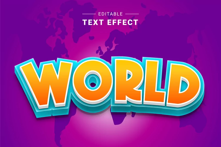 Editable Text Effect for Illustrator. Vector Graphic styles