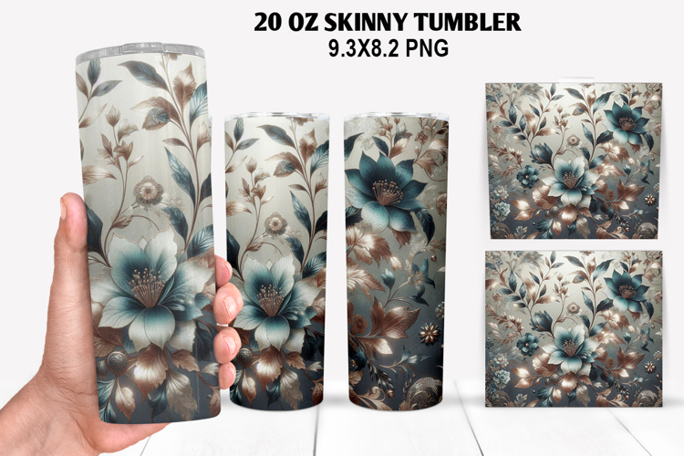 Flowers Skinny Tumbler 20oz Wrap Design, Spring Tumbler Wrap