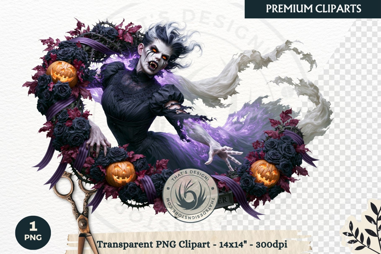 Gothic Dark Fantasy Halloween Nightmare Horror Clipart PNG