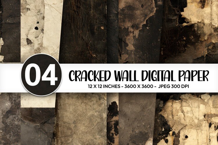 Cracked Wall Digital Paper example image 1