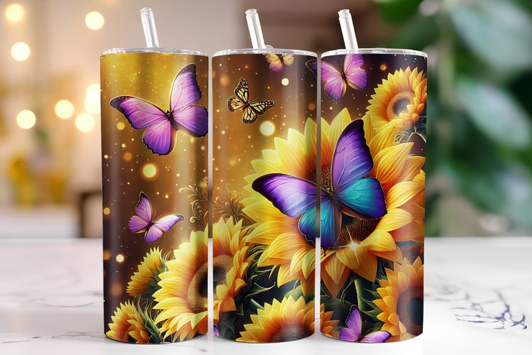Flowers Tumbler Wrap | Sublimation | Tumblers example image 1