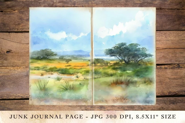 Printable Junk Journal Pages savanna 2