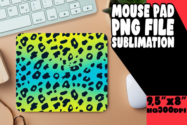 Eye-Catching Glitter Leopard Print Mouse Pad Design PNG