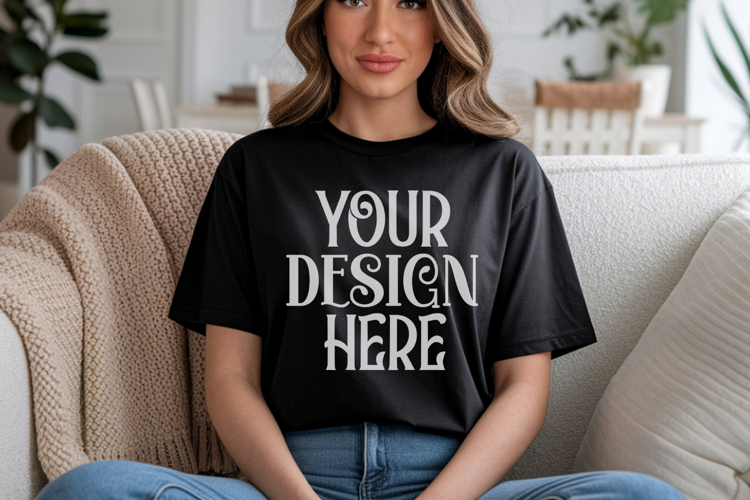 Black Tshirt Mockup Image 23