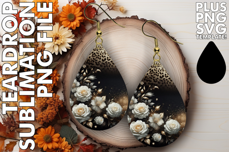 VIBRANT TEARDROP EARRINGS Gift PNG, Leopard Prints