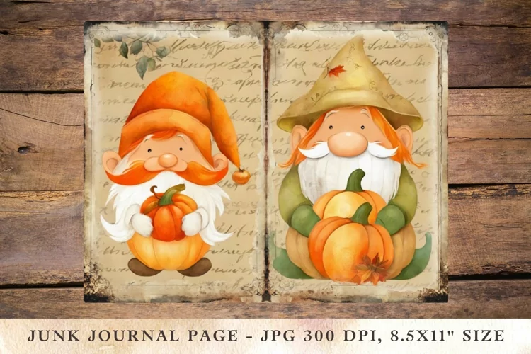 Printable Junk Journal Pages Pages fall autumn pumpkin 5