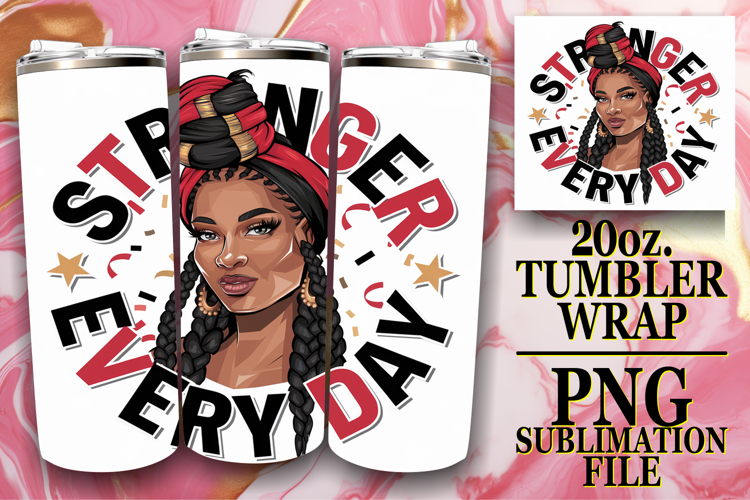 Unique adventures 20oz tumbler wrap, Black Woman