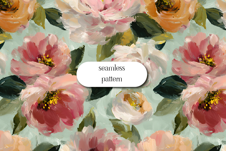 Vibrant Hand-Painted Floral Seamless Pattern Design
